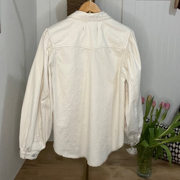 Free People With Love Top Size M Worn White Wash - Picture 7 of 9